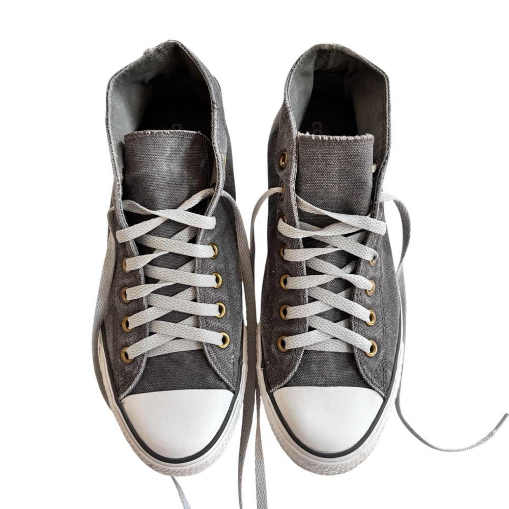 Converse Unisex Grey Distressed High Top Sneakers 10
